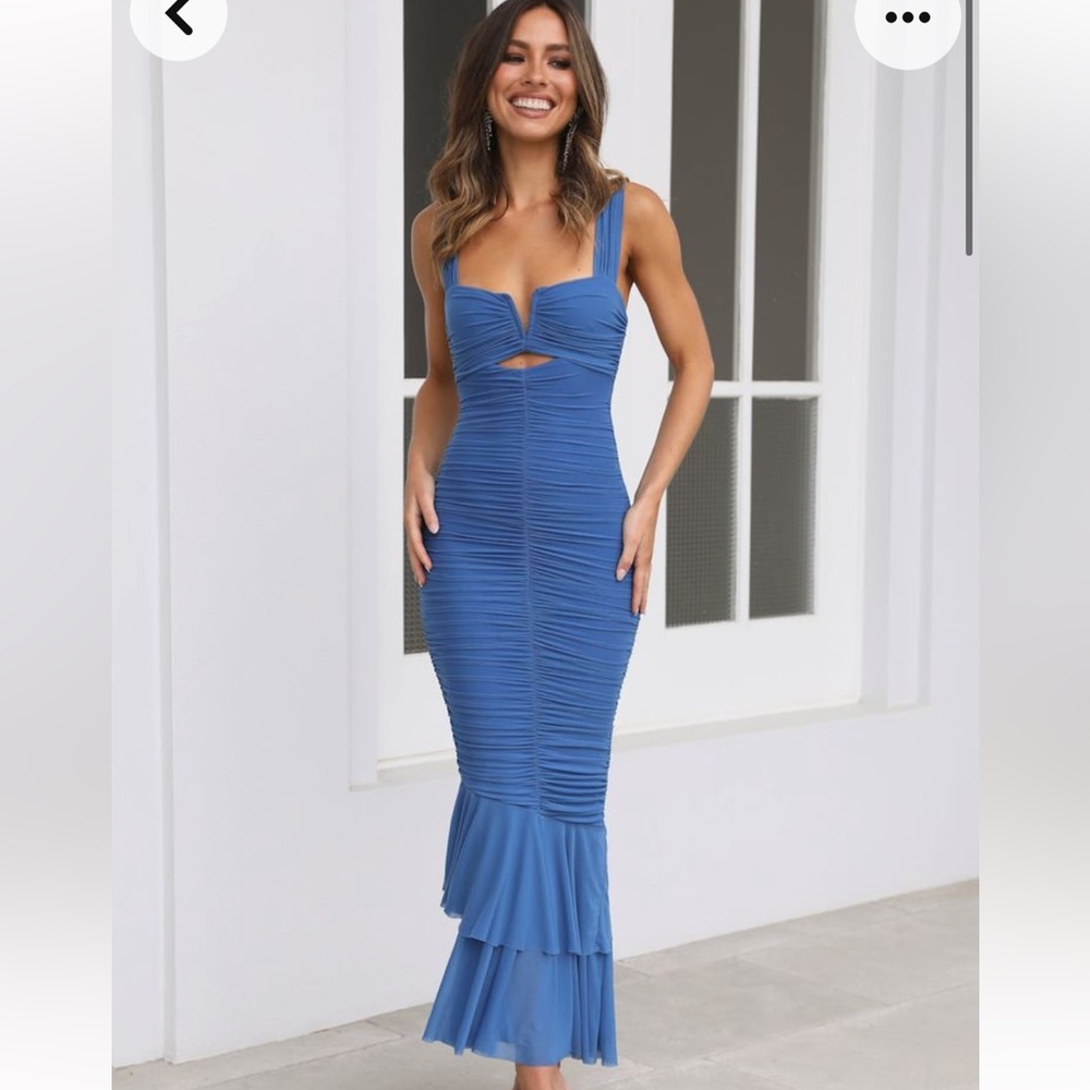 Party Pal midi dress blue worn once Med